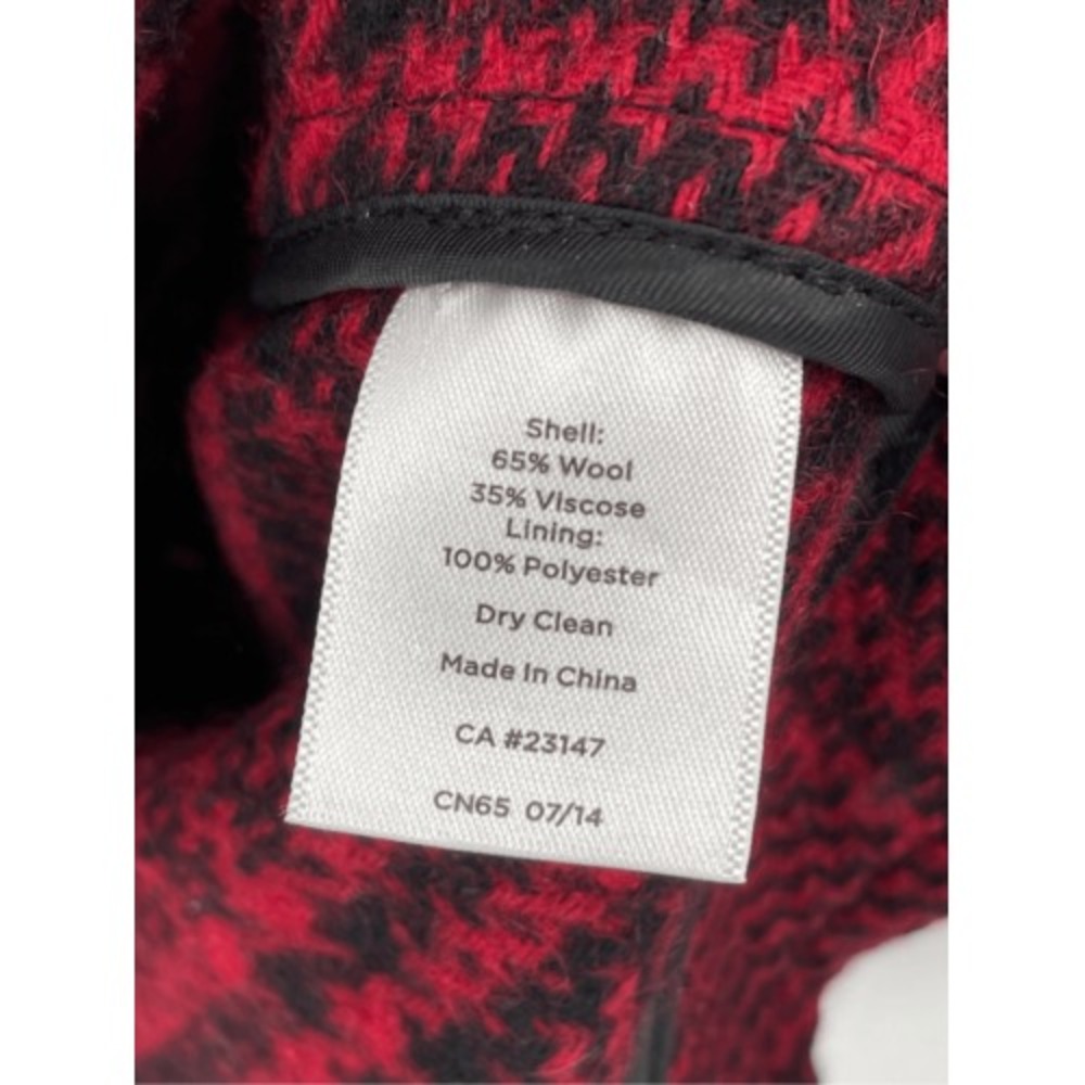 Talbots Blazer Jacket Women 10 Plaid Red Black Check Button Front Wool Blend - Picture 13 of 13